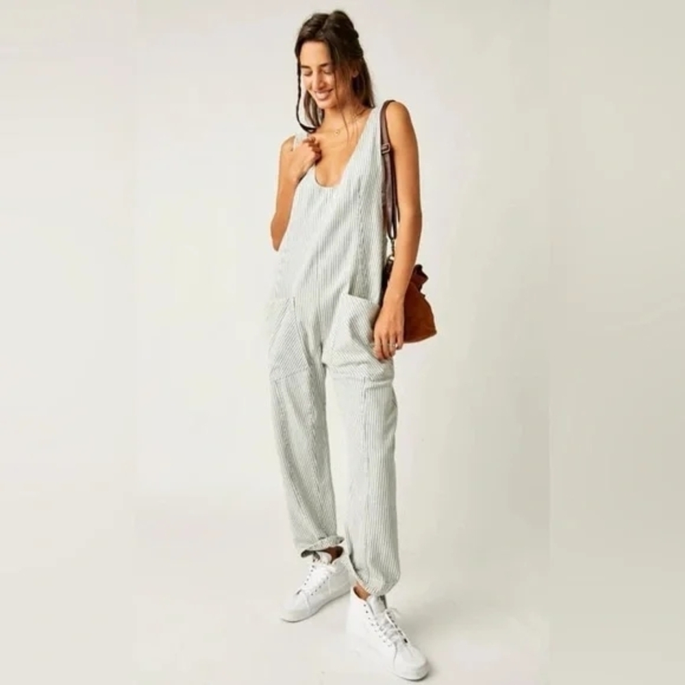 Free People Striped Jumpsuit